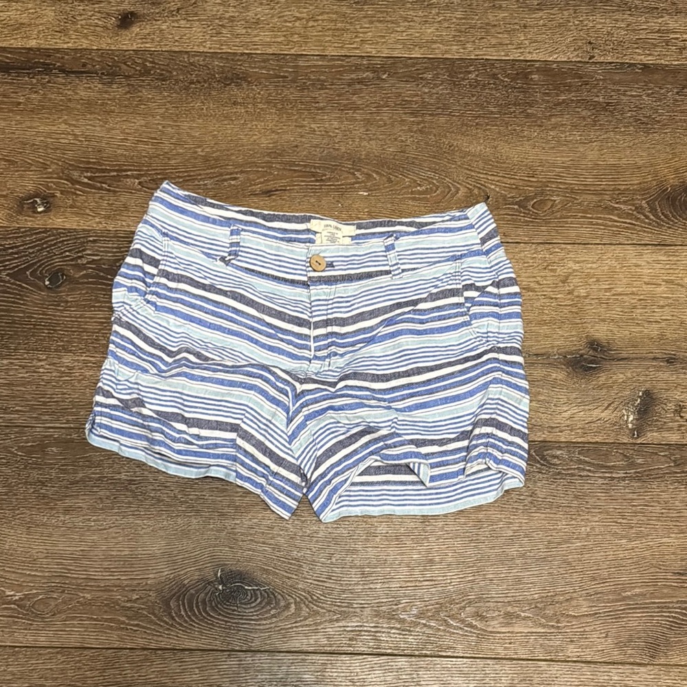 British khaki 100% linen shorts 4